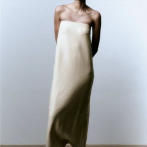 Zara Strapless White Sequin Dress NWT